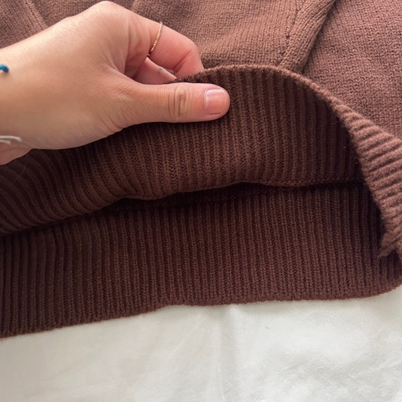 NWT SHEIN DAZY Argyle Pattern Drop Shoulder Sweater Size S(0) coffee brown - Picture 7 of 14